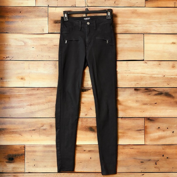 Fashion Nova Denim - Fashion Nova Black Moto Zip Jeans | Size 1 | Skinnies
